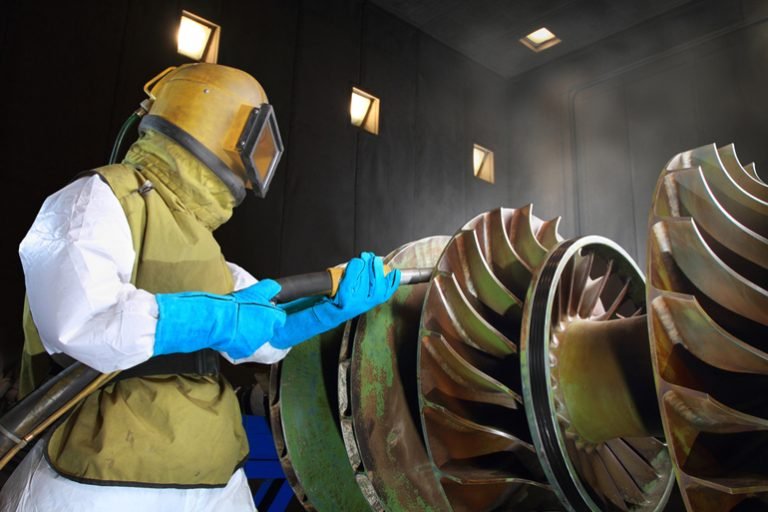 Paint and rust removal from classic car using mobile sandblasting in Omaha NE