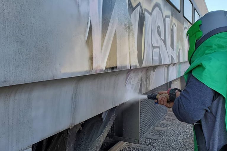 Paint and rust removal from classic car using mobile sandblasting in Omaha NE